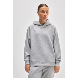 Felpa grigia con cappuccio e tasche