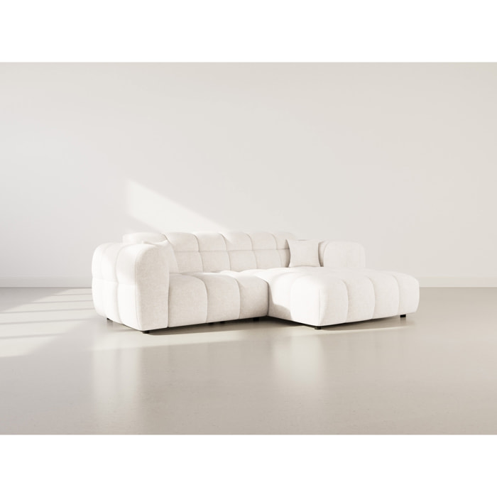 Mini Ray - Canapé d'angle droit 4 places en tissu texturé - Beige