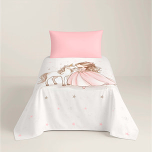 Funda Nórdica Estampada - Infantil - 100% Algodón - Incluye 1 Funda de Almohada - Martina