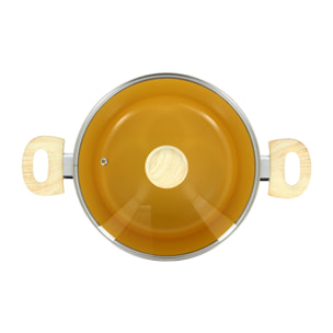 Faitout en aluminium 24cm jaune - compatible induction COLORAMA