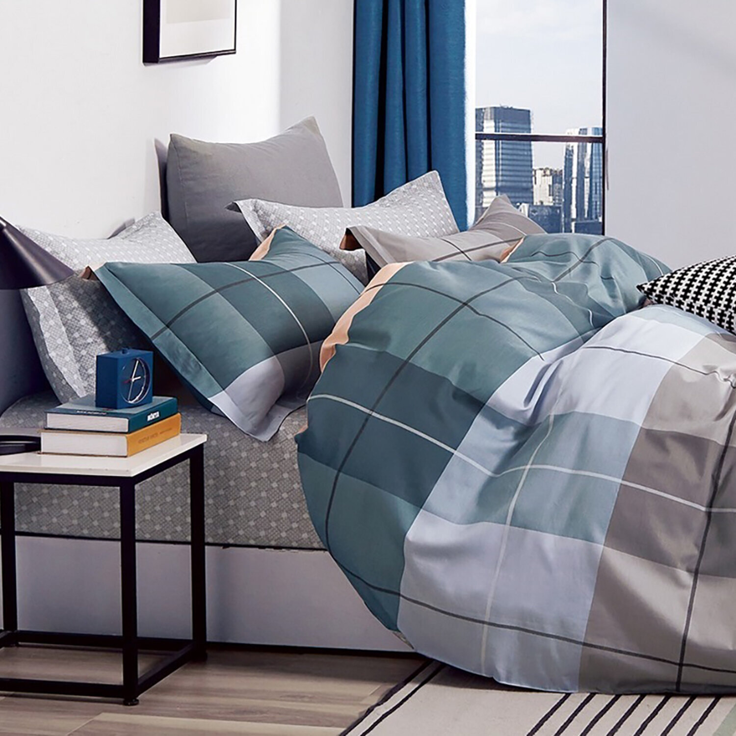 Parure housse de couette 100% percale de coton - urban