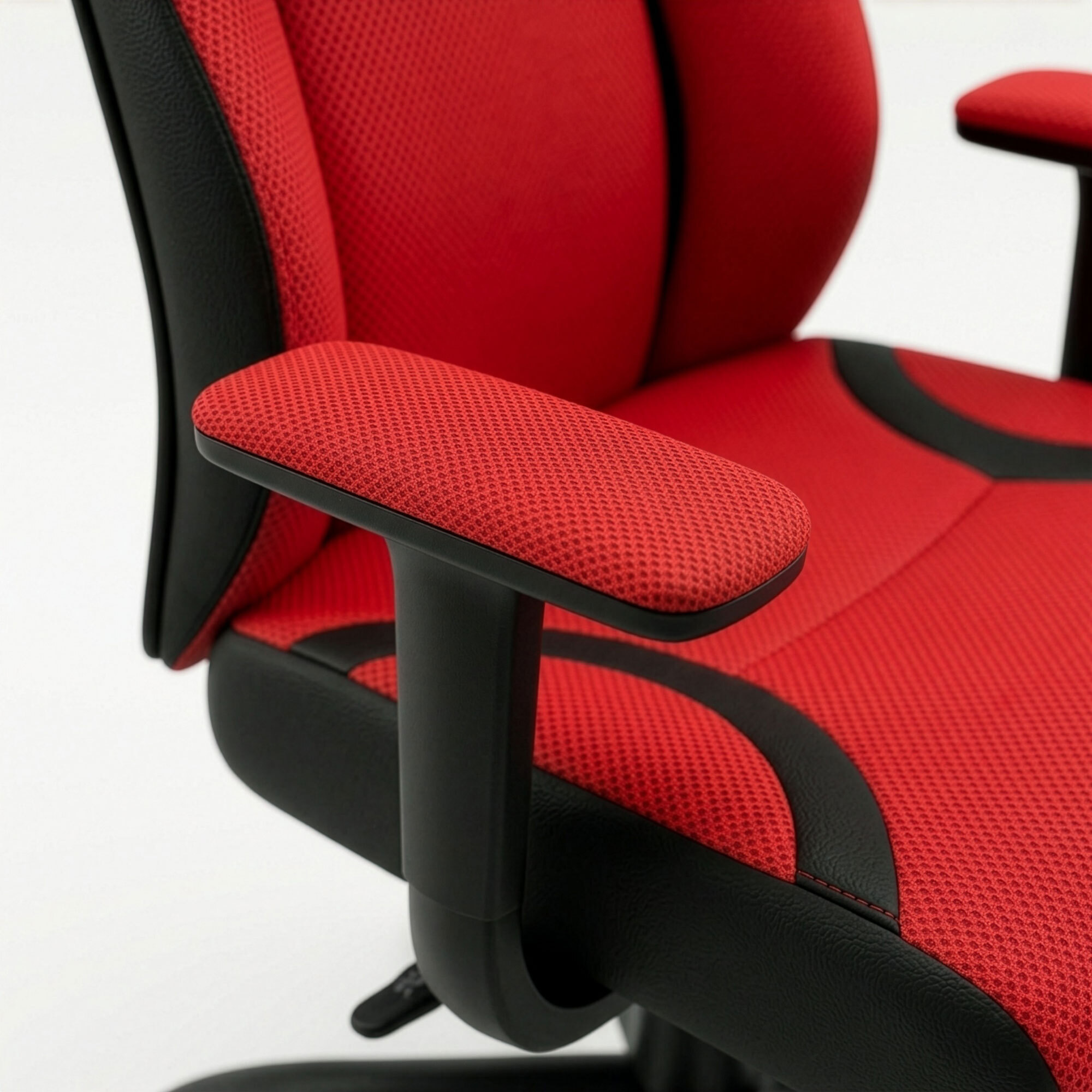 Flank - Sedia da Gaming Pro Ergonomica Poltrona Gamer con Altezza regolabile Reclinabile Girevole 360° con Braccioli in Tessuto e PVC Rosso