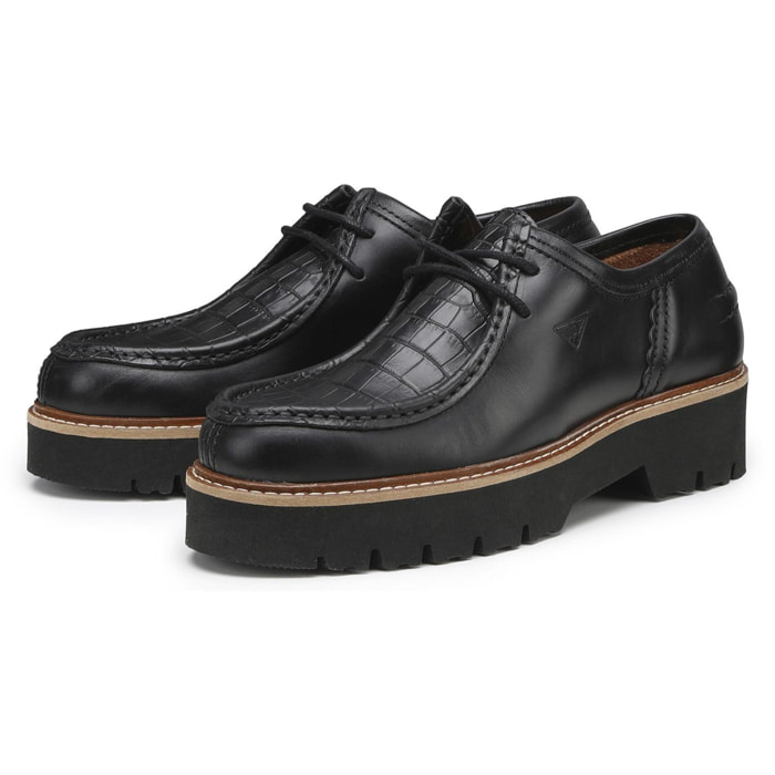 Stringate Docksteps nero in pelle