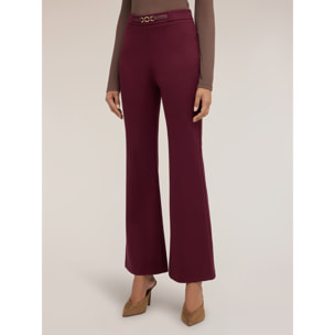 Motivi - Pantaloni flare in punto milano con cintura - Bordeaux