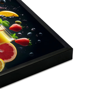 Affiche encadrée fruits rouges en éclaboussure Affiche + cadre en métal - Noir