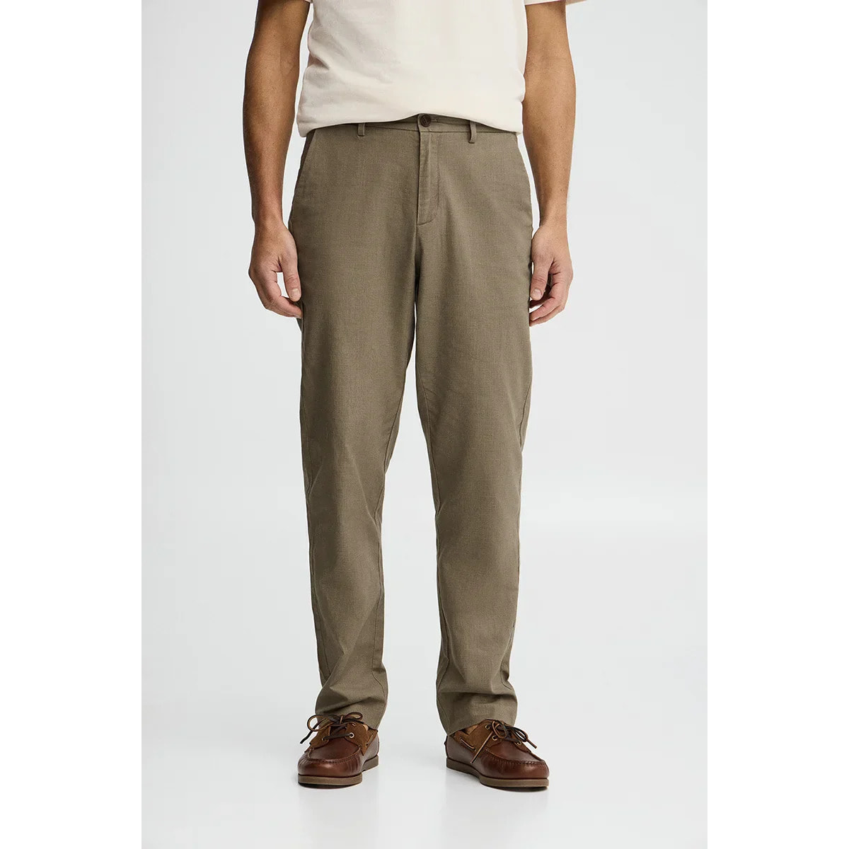 Pantaloni cotolino Belami color kaki dal fit regular e logo Polo Club