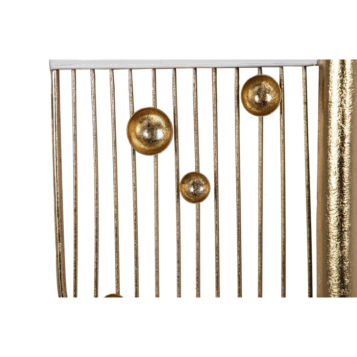 Adorno Pared Metal Espejo Negro Dorado 39x3x90 Cm