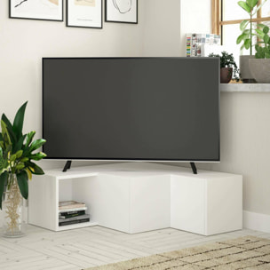 Mobile porta TV Dfallett, Credenza da soggiorno, Armadio basso per TV, Base parete attrezzata, 90x92h32 cm, Bianco