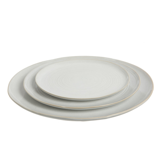 J-Line assiette Noa - céramique - blanc - large - 3 pcs