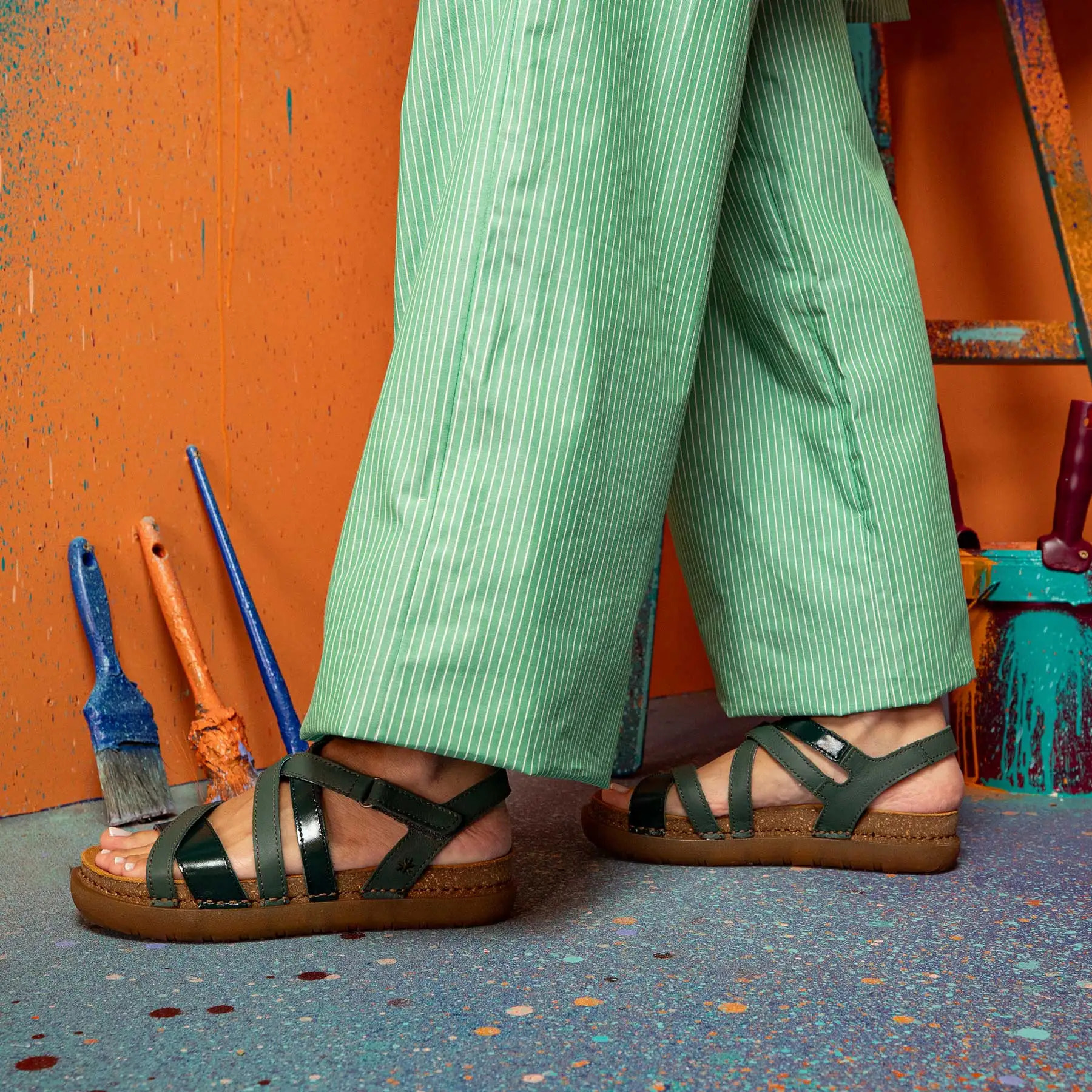 Sandalias 1714 MULTI D.ORANGE-CREAM /RHODES color D.orange-cream