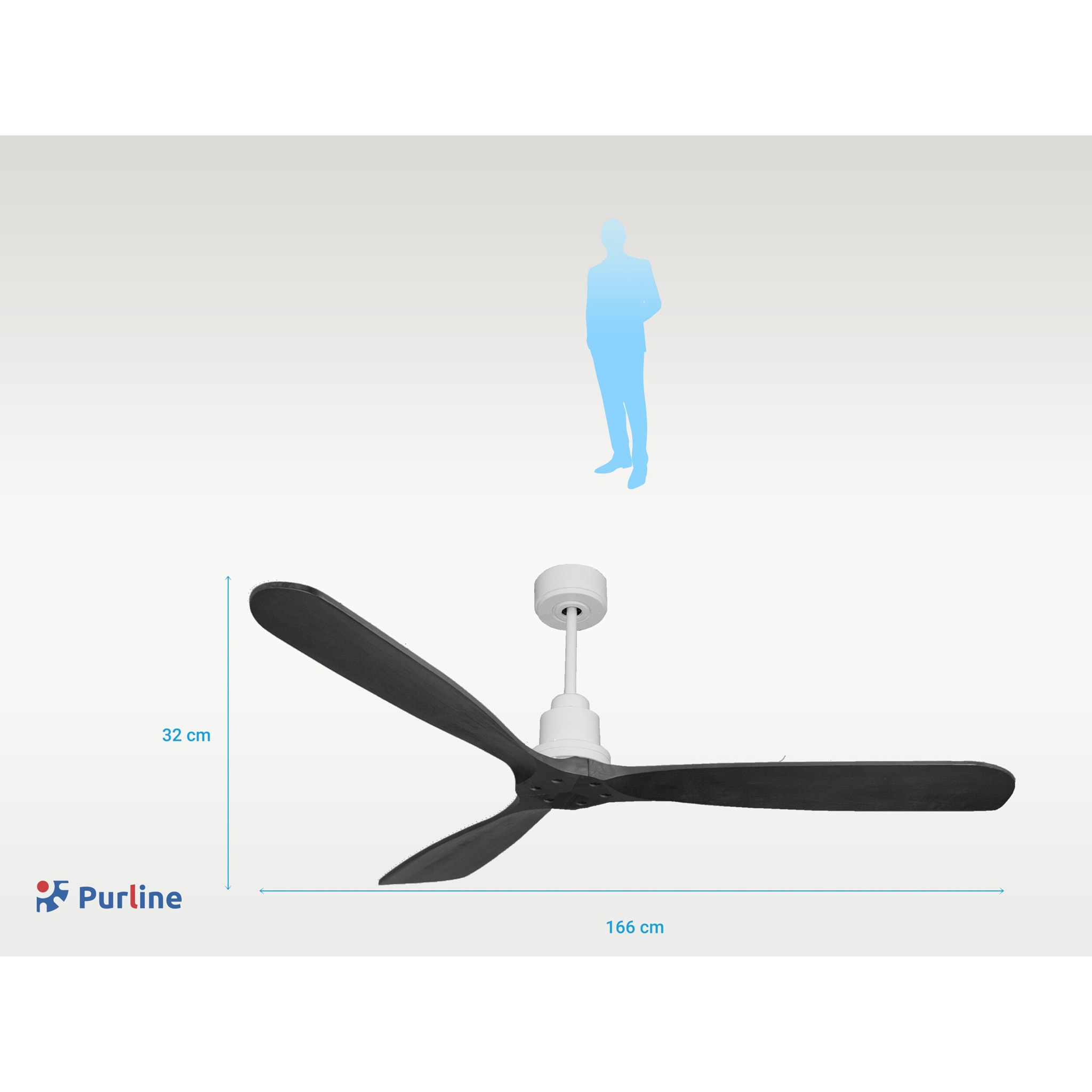 Ventilateur de plafond Réversible  Thermostat Wifi Moteur à courant continu Toits en pente Télécommande Hypersilence Mémoire FullWood Shopify Vendible (AUTOMATIQUE)