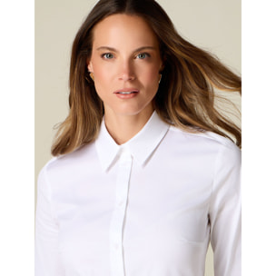 Oltre - Camicia basic in popeline - Bianco