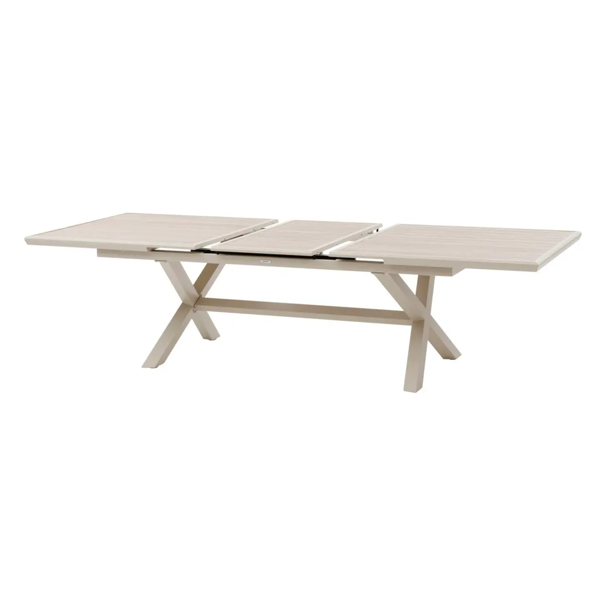 Table de jardin "Axiome" extensible lin & argile 10 places en aluminium