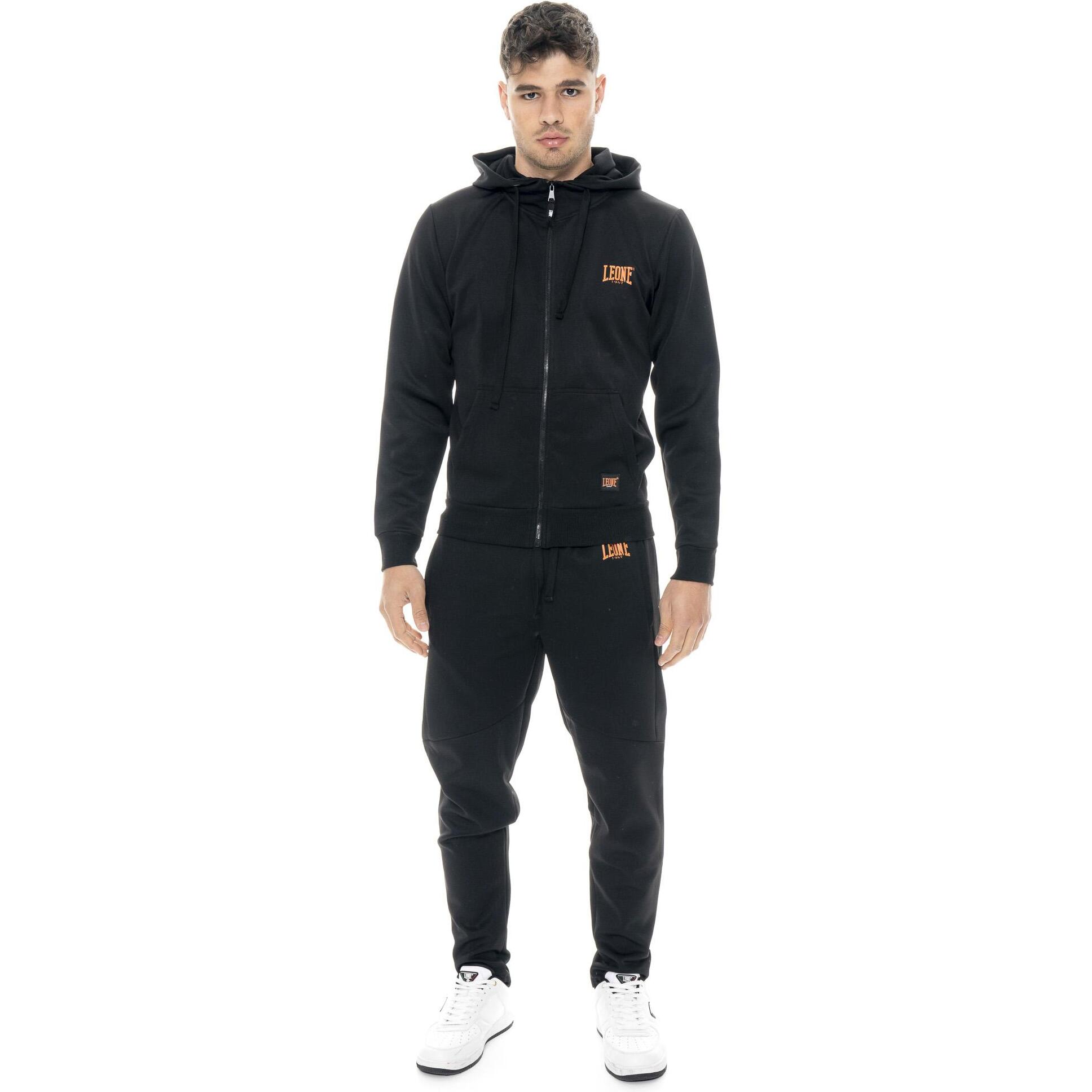 Tuta da uomo in tessuto tecnico con cappuccio e zip Leone 1947 Tech