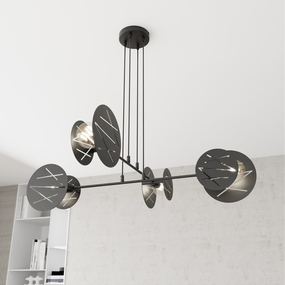 Lampada a sospensione Xotic in acciaio nero opaco
