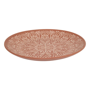 Lot de 6 Assiette plate Ines D27cm terracotta