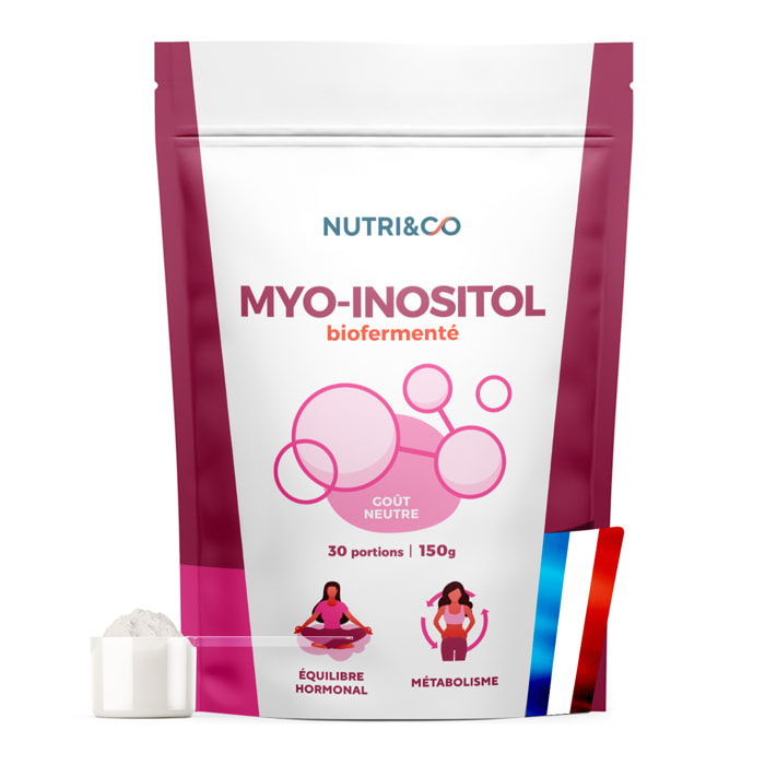 NUTRI & CO Myo-Inositol Pure en poudre + Vitamine B6 - SOPK, Soutien Hormonal & Métabolique - 150g goût neutre