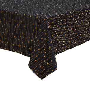 Nappe velours motif étoiles 140x240cm noir
