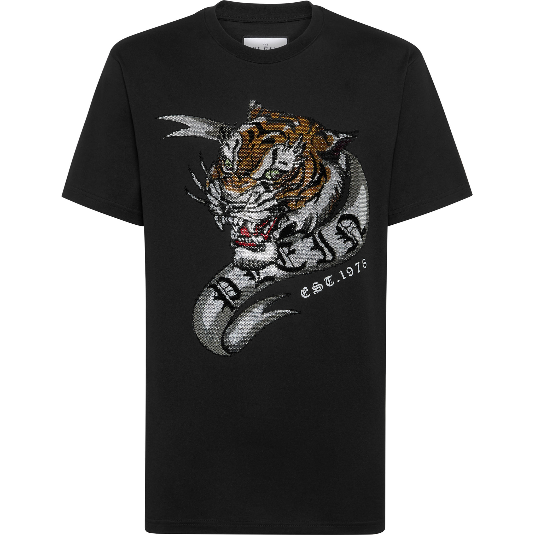 PHILIPP PLEIN Camiseta de cuello redondo y manga corta TATTOO