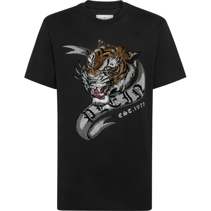PHILIPP PLEIN Camiseta de cuello redondo y manga corta TATTOO