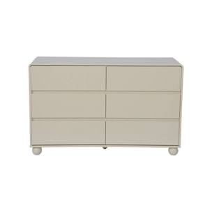 Commode enfant décor bois laqué 6 tiroirs NOUSHKA