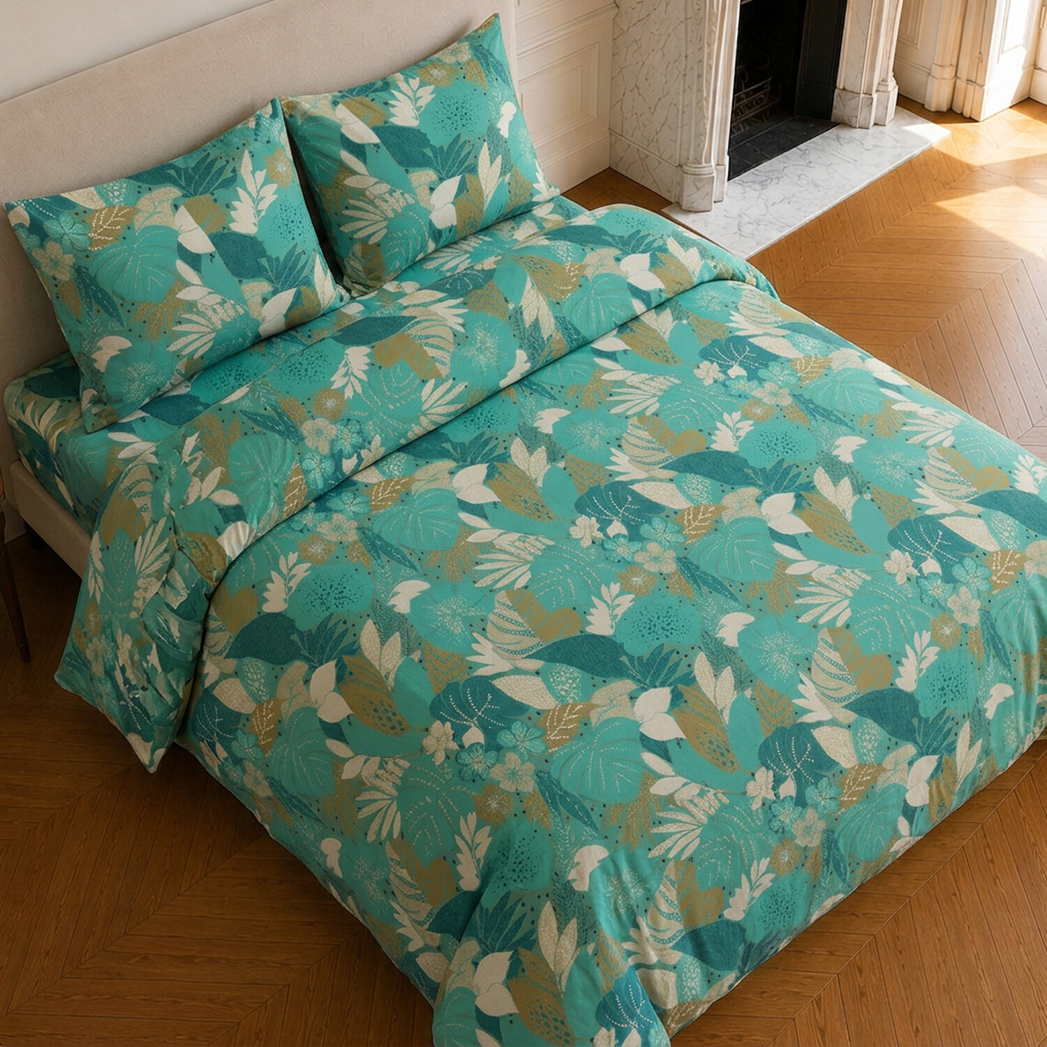 Parure housse de couette 100% microfibre motif tropical - IVY