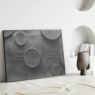 Affiche encadrée motif abstrait spirales grises Affiche + cadre en métal - Noir