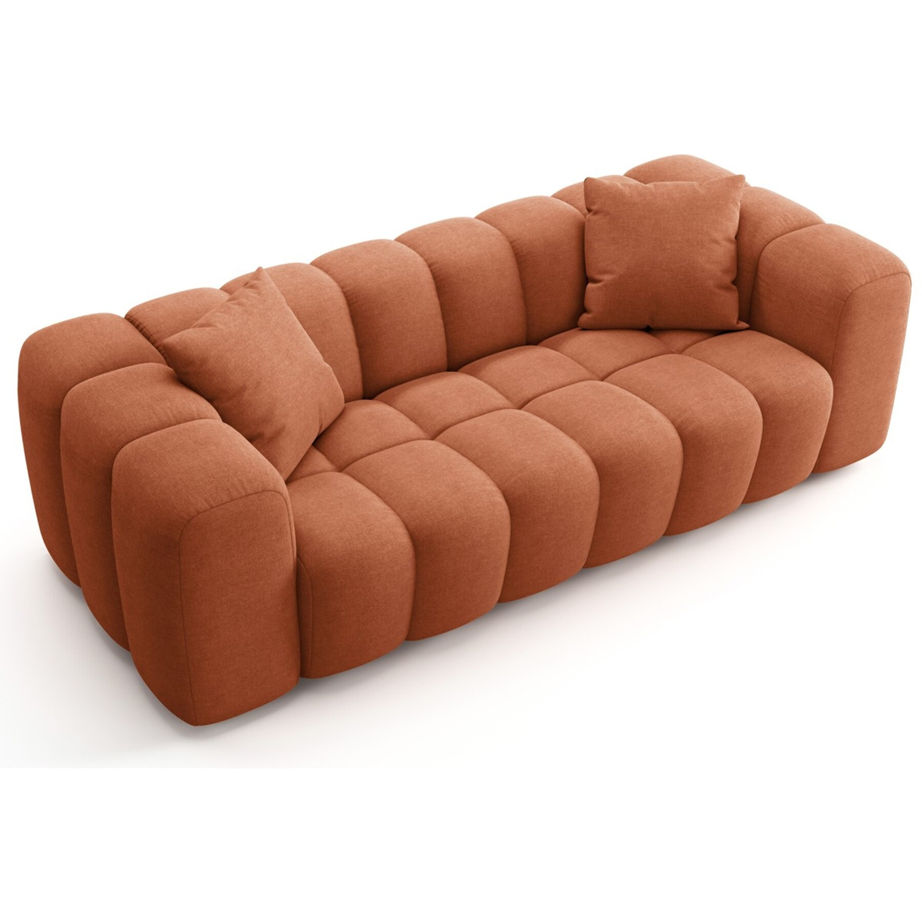 Canapé droit 3 places en tissu chenille - NUVOLA