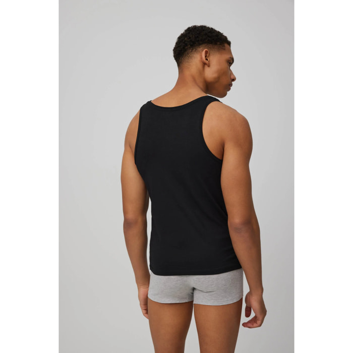 Canotta in cotone nero