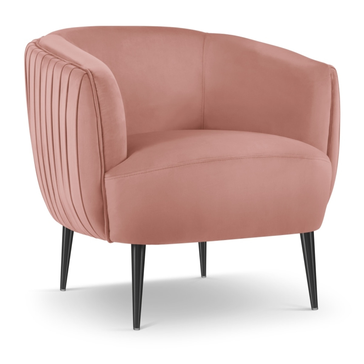 Fauteuil "Cyrille" en velours rose