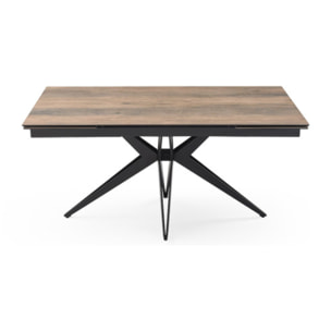 Table extensible céramique effet bois 180/260 cm - 8 piètements - UNIK