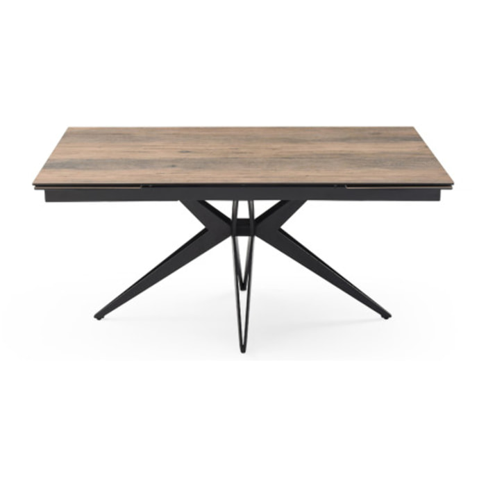 Table extensible céramique effet bois 180/260 cm - 8 piètements - UNIK