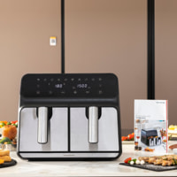 Friggitrice senza olio Fryinn Double 8000 - nero e grigio cromato - 8 L