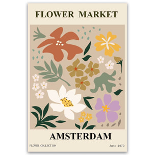 Tableau Flower Market Amsterdam fleurs Toile imprimée