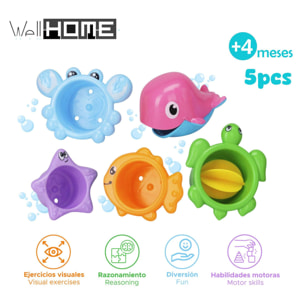 Well home - juego de baño waterwold design de 5 piezas