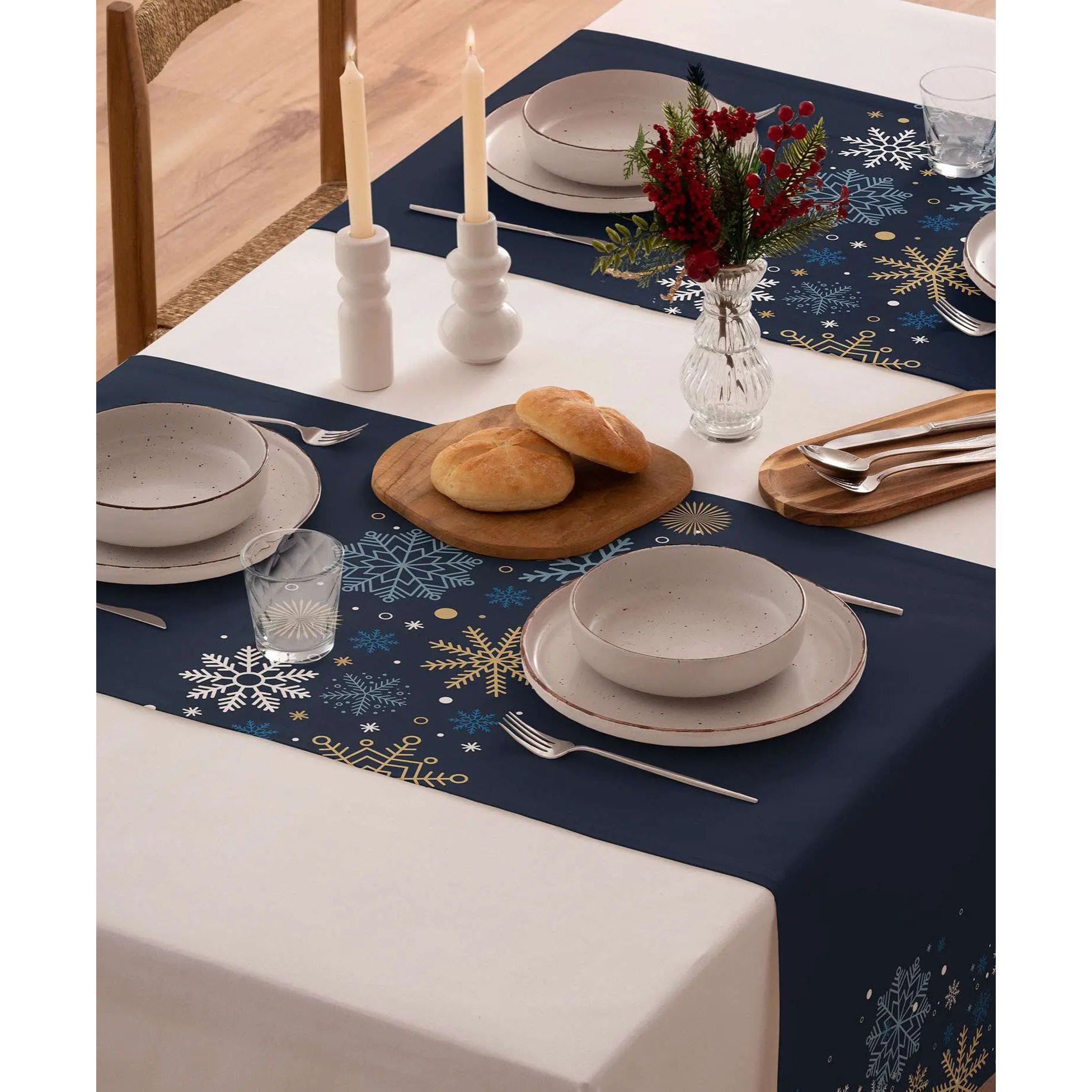 Camino de mesa NATALIE AZUL
