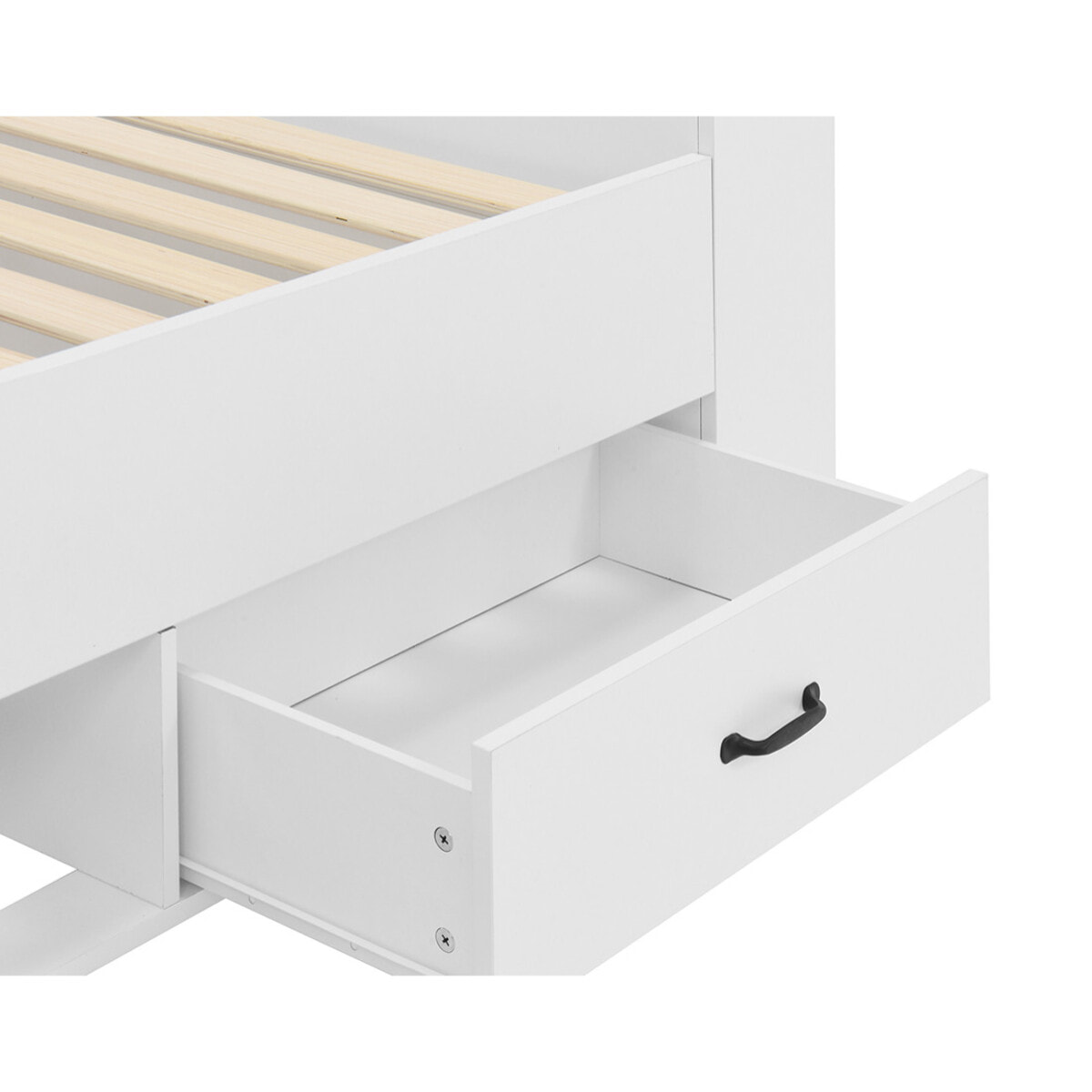 Andrea - lit avec rangements - 180x200 cm - sommier inclus - bois - Blanc