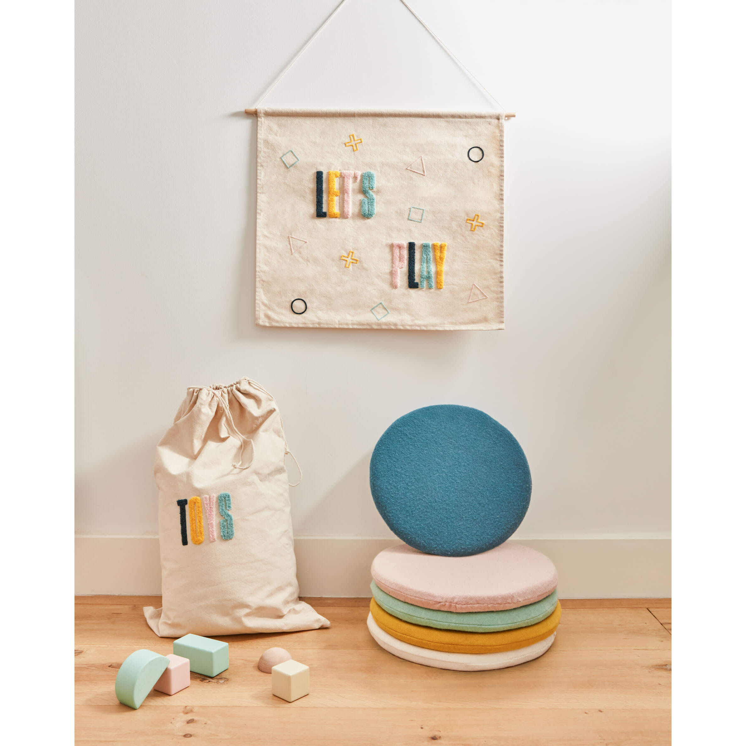 Kave Home - Decorazione da parete Dipsi 100% cotone multicolore let's play 52 x 60 cm