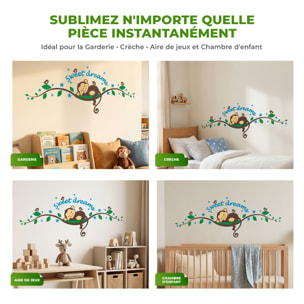 Stickers Muraux décoration adhésifs Singe Dormeur