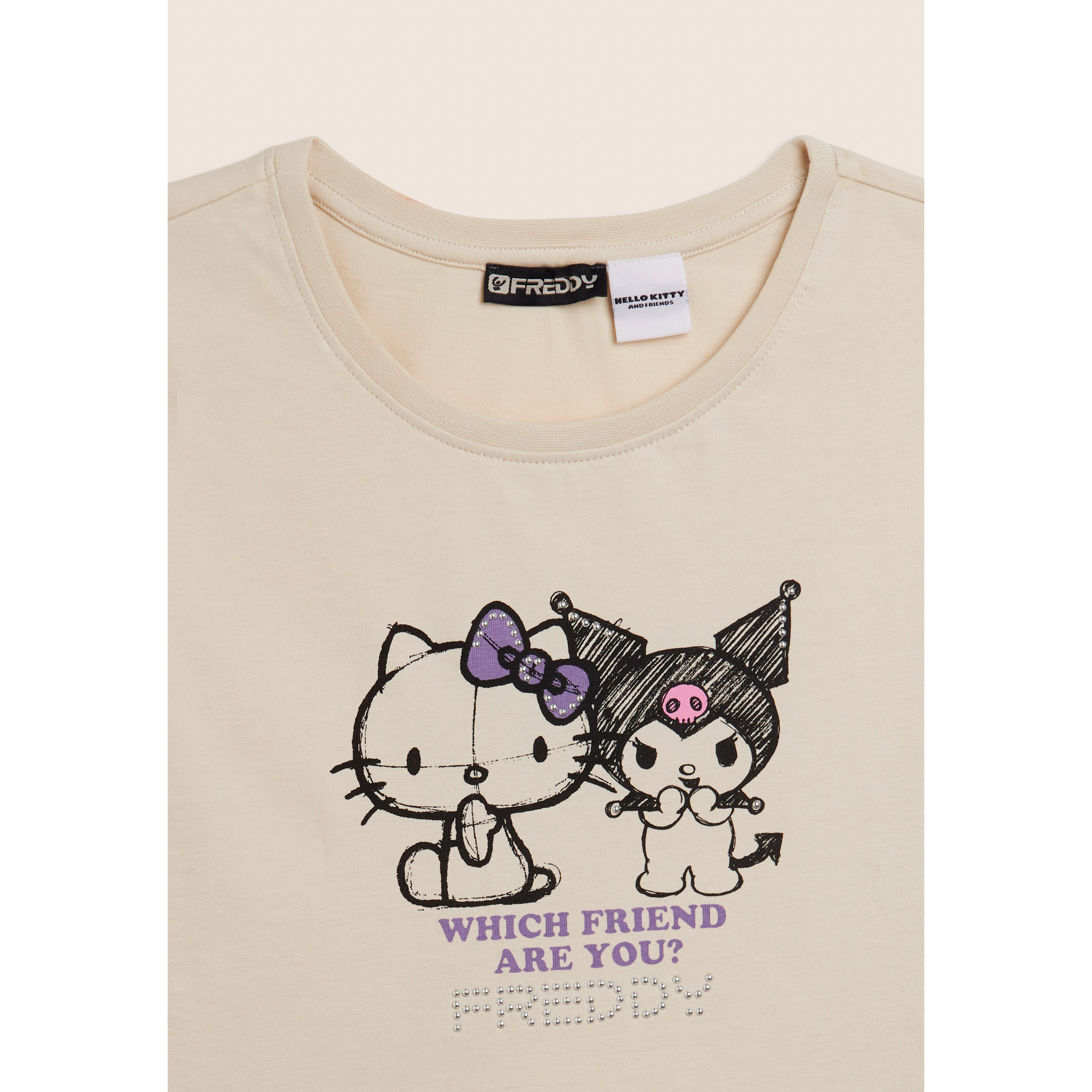 T-shirt Hello Kitty & Kuromi con stampa frontale