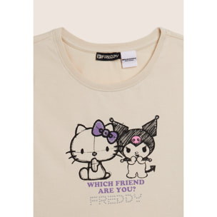 T-shirt Hello Kitty & Kuromi con stampa frontale
