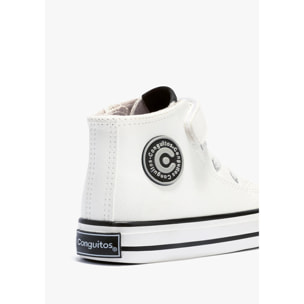 Zapatillas Altas Unisex Tira Adherente Napa Blanco