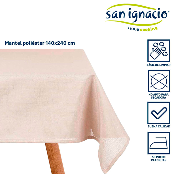 Mantel poliester 140x240cm crudo colección kinvara