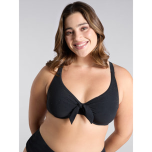 Fiorella Rubino - Bikini con lazo y cristales tono sobre tono. - Negro