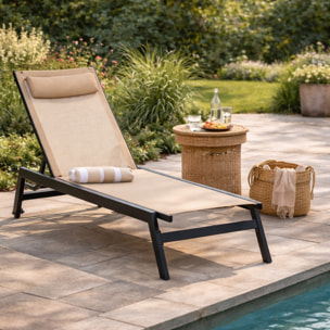 Bain de soleil – Dossier multipositions – Roulettes intégrées