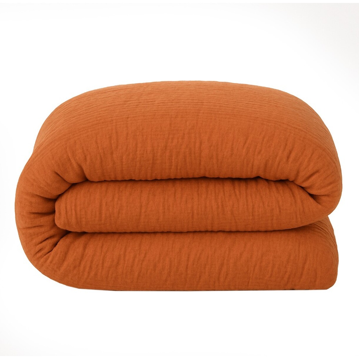 Housse de couette 100% gaze de coton lavé safran minéral