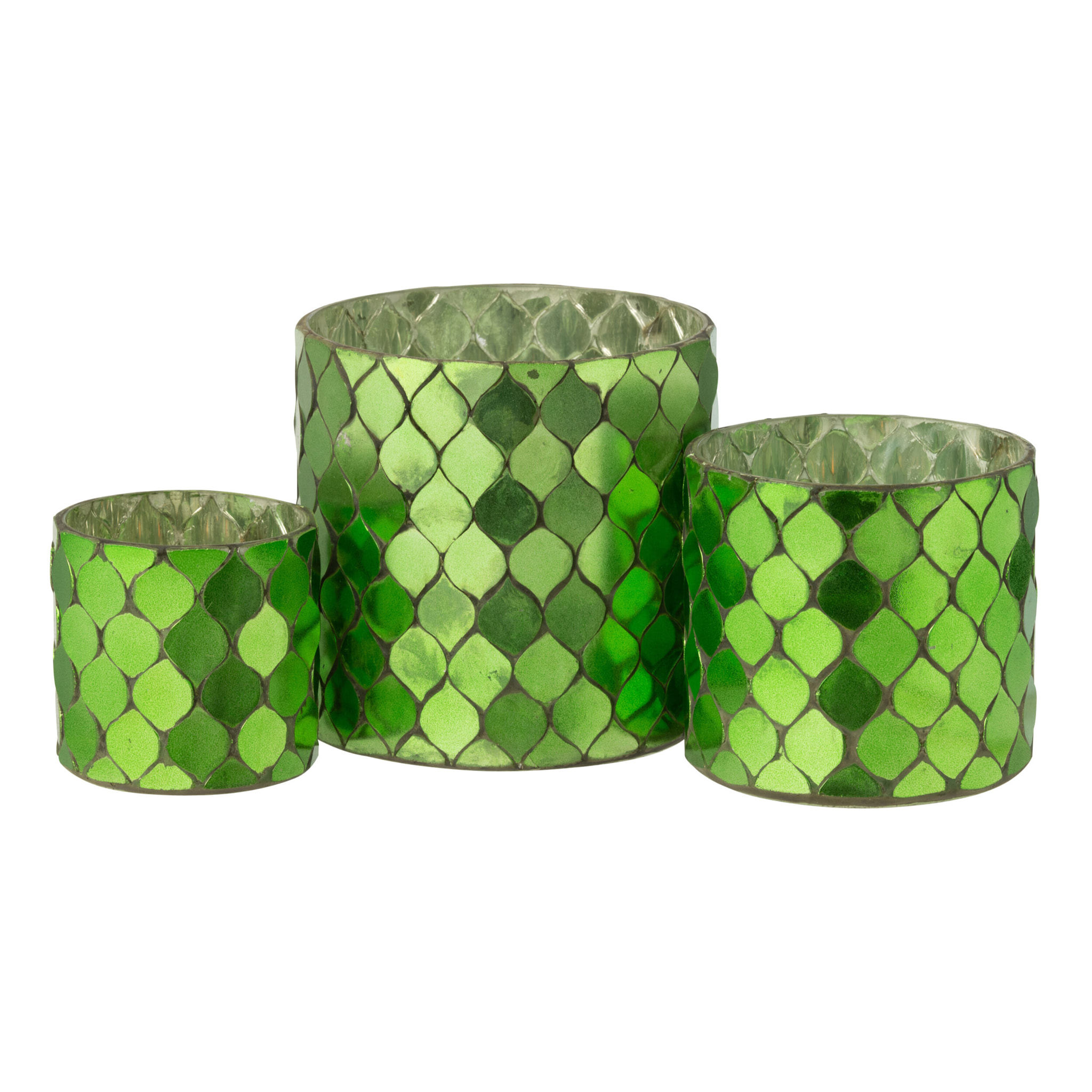 J-Line photophore Cylindre Mosaïque - verre - vert - large
