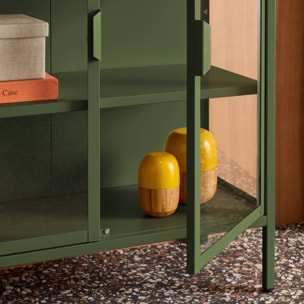 Armoire vitrine acier et verre trempé 2 portes 80cm ARKANSAS