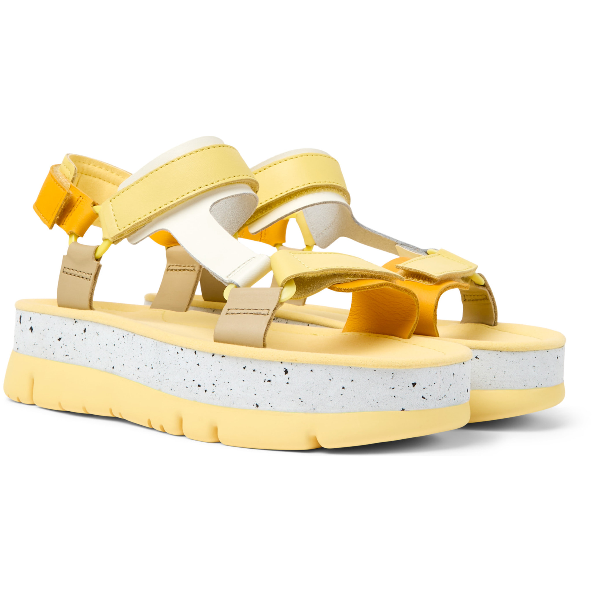 Sandalias - CAMPER Oruga Up - Amarillo - Cuero liso