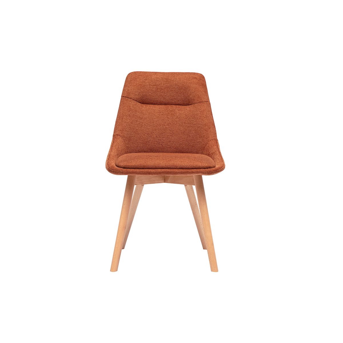 Chaises en tissu effet velours texturé terre brûlée et bois clair (lot de 2) ALESS